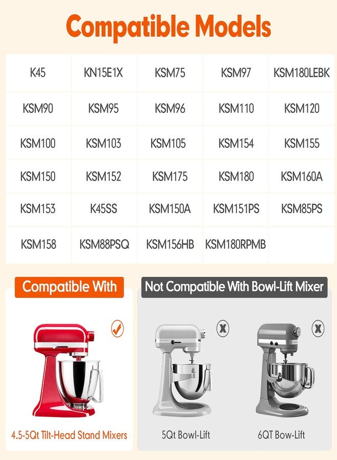 YIFOCUS Dough Hook Replacement for 4.5-5 Quart Tilt-Head Stand Mixers, Coated C-Shaped Bread Hook Attachment for Kneading Bread, Pizza, and Yeast Dough, Durable Mixer Accessory for Home Baking - Image 2